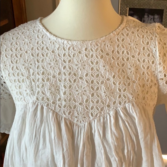 Target Eyelet Flounce Ruffle Blouse XS/S - Picture 2 of 7